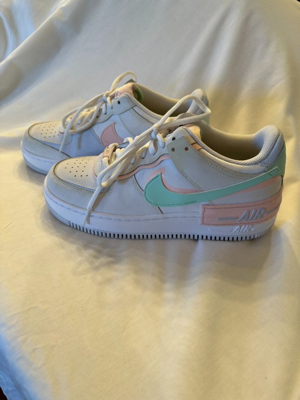 Nike Air Force 1 Shadow Women's 8.5 White Pink Mint Green Sneakers